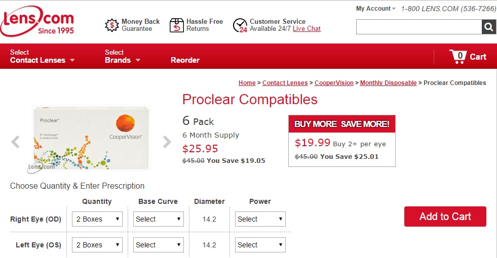 Cheap Monthly Contact Lenses - Proclear Compatilbles at Lens