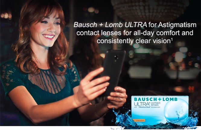 Contact Lenses for Astigmatism for Dry Eye - ULTRA for astigmatism by Bausch Lomb Ad