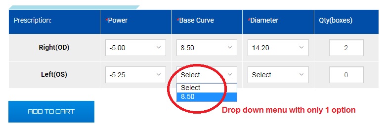 Ordering color contact lenses for astigmatism