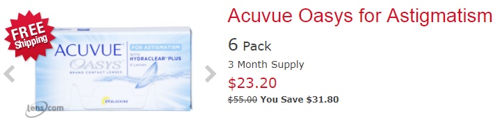 Acuvue Oasys for Astigmatism at Lens