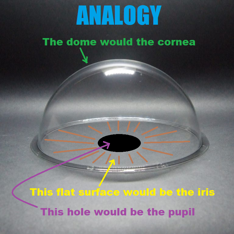 Analogy for cornea iris and pupil