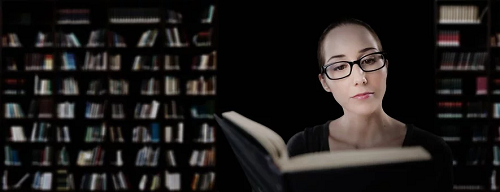 Woman Using Reading Glasses